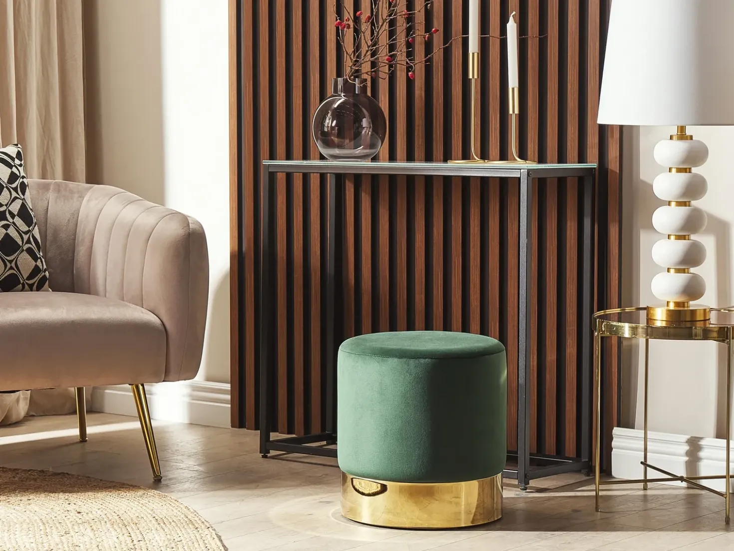 Pouf SOPHIA Velluto Verde scuro