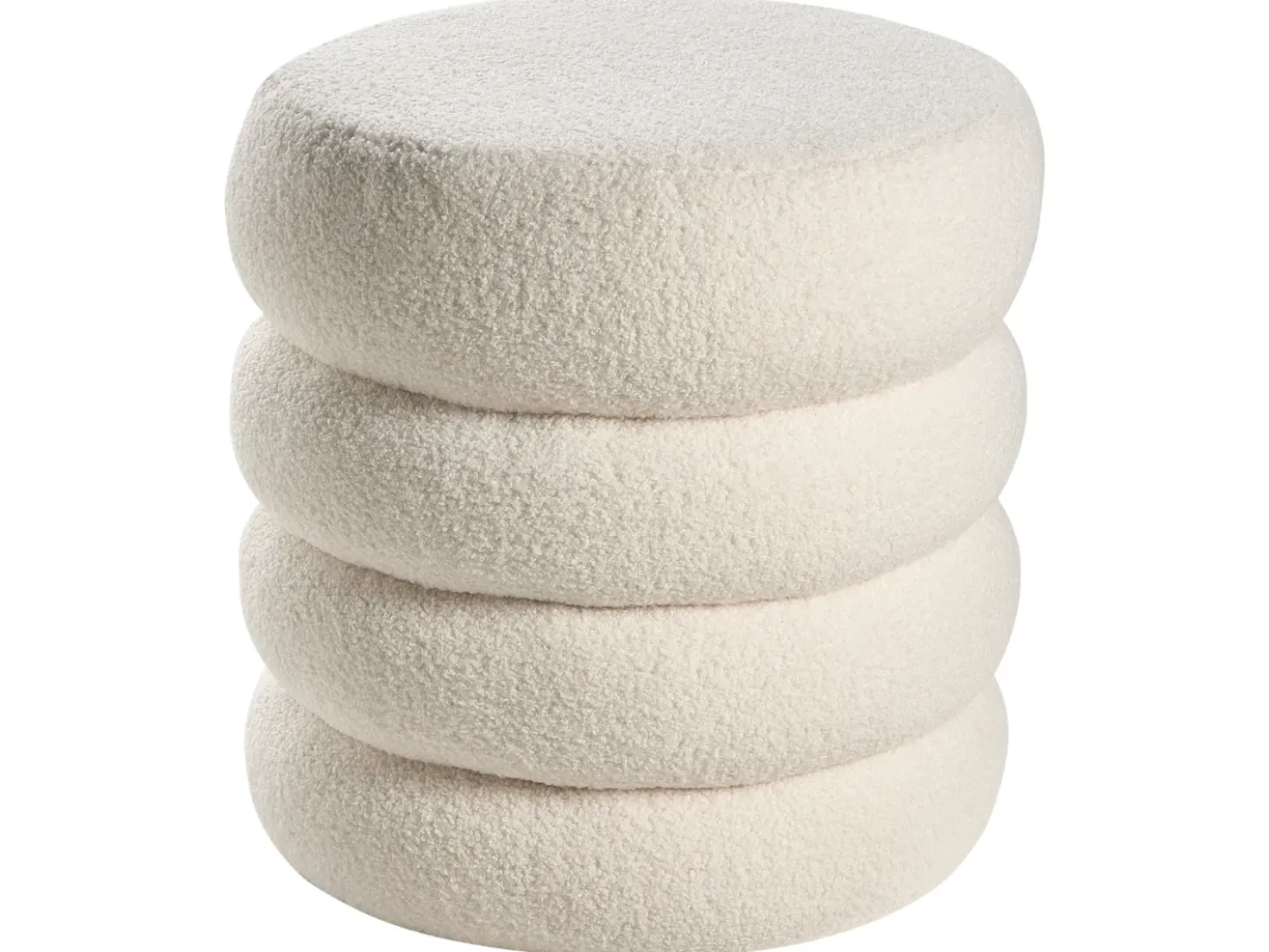 Pouf SUMPTER Bouclé Bianco sporco