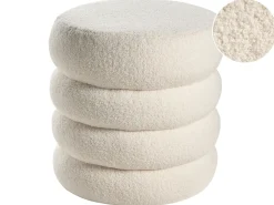 Pouf SUMPTER Bouclé Bianco sporco