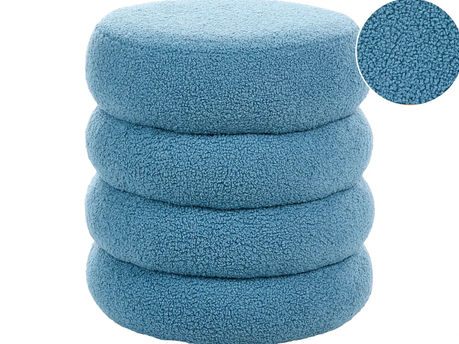 Pouf SUMPTER Bouclé Blu