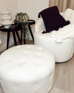 Pouf TAMPA Bouclé Bianco