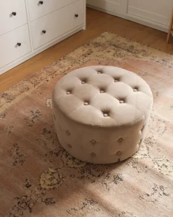 Pouf TAMPA Velluto Beige sabbia