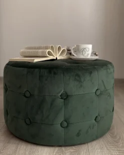 Pouf TAMPA Velluto Verde scuro