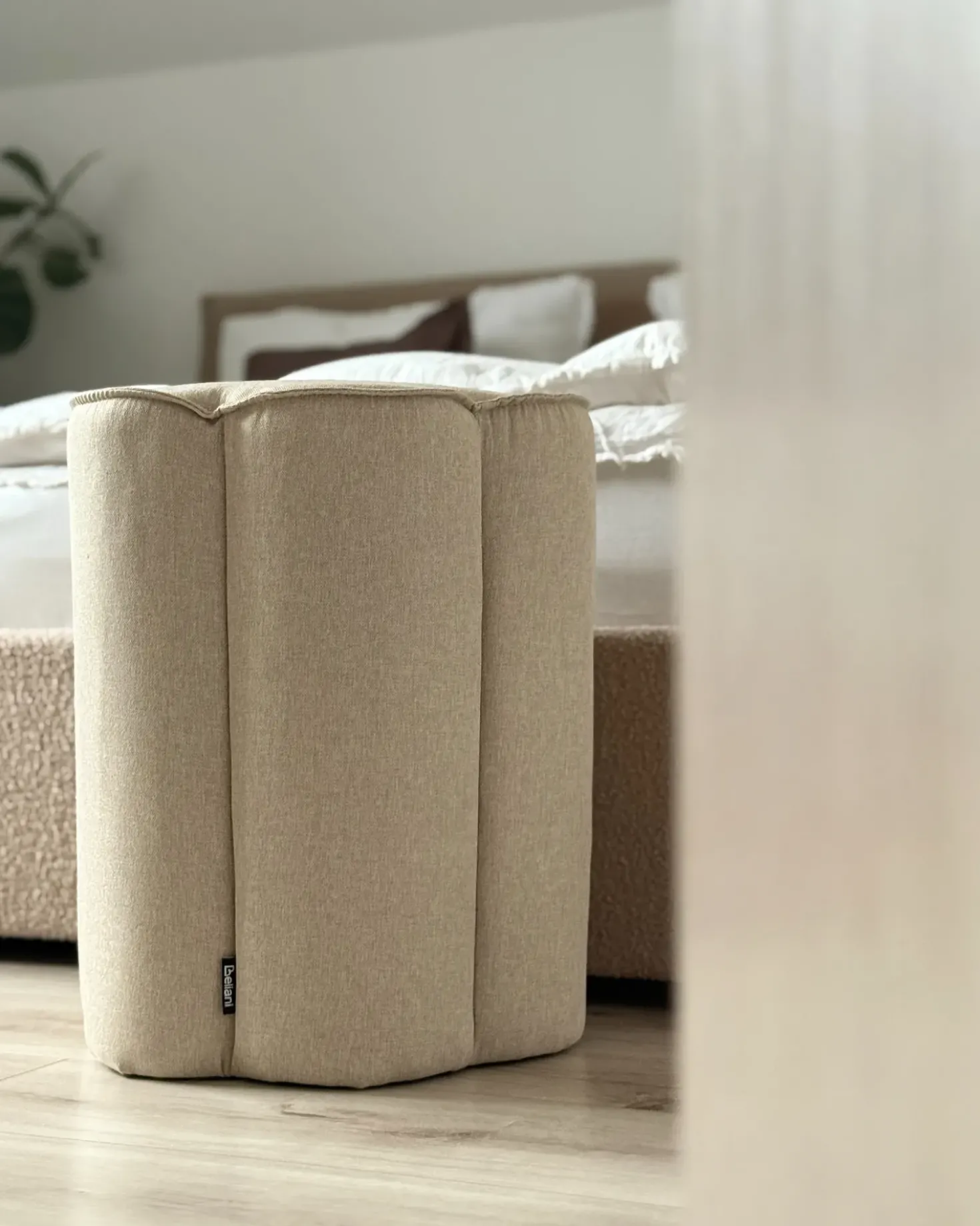Pouf TAPPEN Lino sintetico Beige