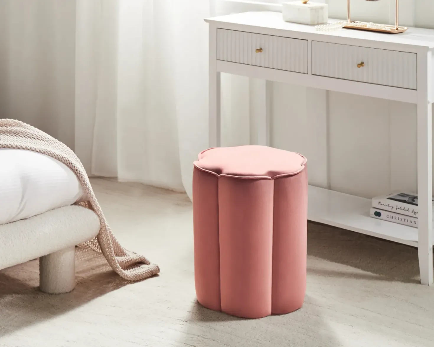 Pouf TAPPEN Velluto Rosa