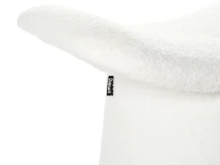 Pouf Trapuntato RIDDLE Bouclé Bianco sporco