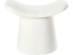 Pouf Trapuntato RIDDLE Bouclé Bianco sporco
