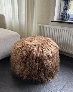 Pouf TUKKI Finta pelliccia Marrone