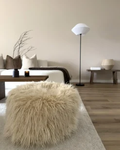 Pouf TUKKI Finta pelliccia Beige chiaro