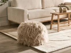 Pouf TUKKI Finta pelliccia Beige
