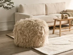 Pouf TUKKI Finta pelliccia Beige chiaro