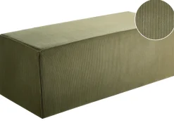 Pouf VINITA Velluto a coste Verde scuro