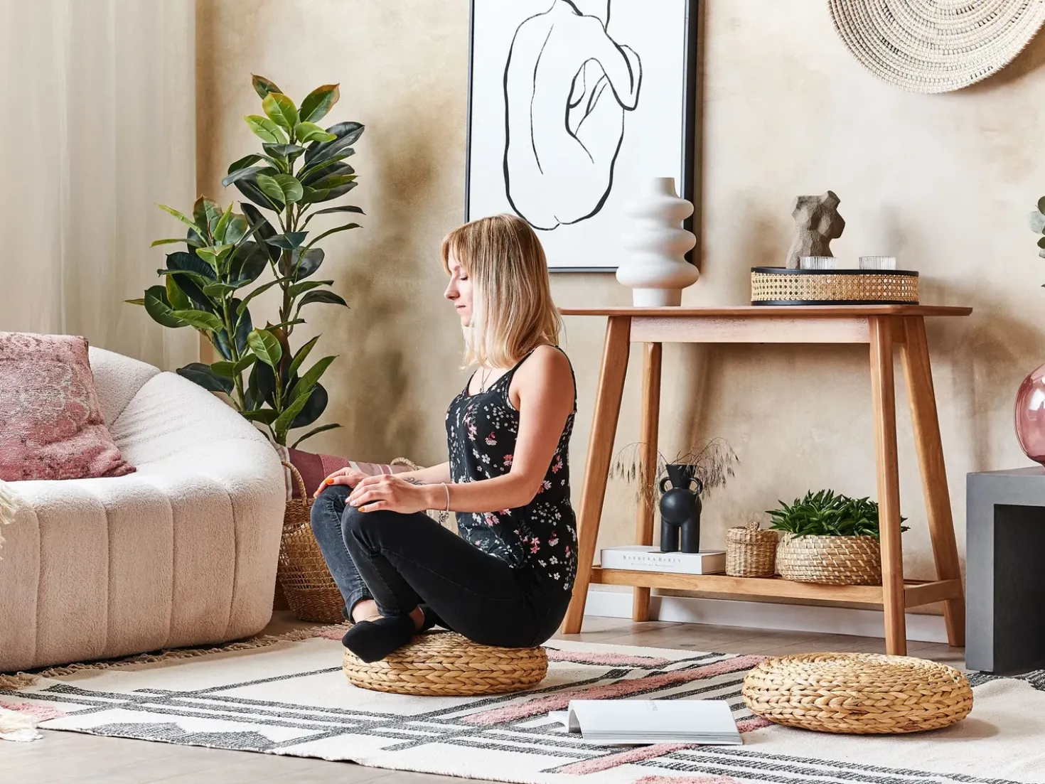 Pouf WAHOO Giacinto d'acqua Beige