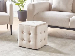 Pouf WISCONSIN Velluto Beige chiaro