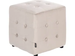 Pouf WISCONSIN Velluto Beige chiaro
