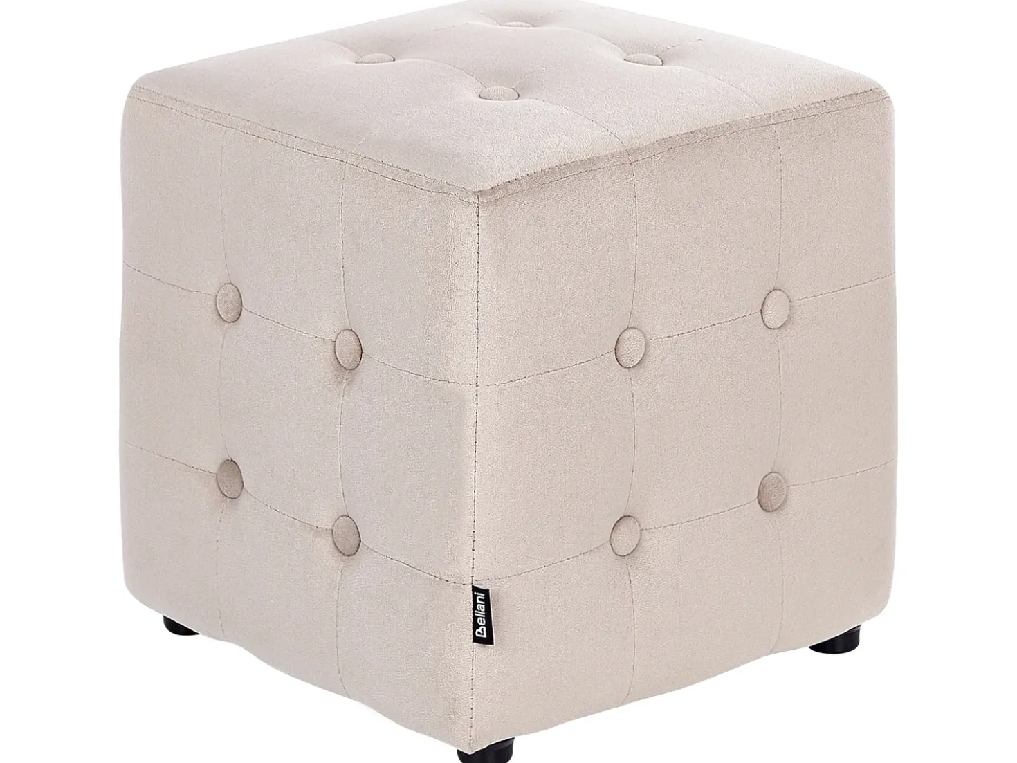 Pouf WISCONSIN Velluto Beige chiaro