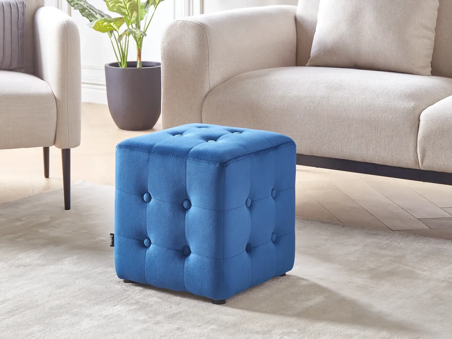 Pouf WISCONSIN Velluto Blu