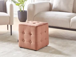 Pouf WISCONSIN Velluto Rosa pesca