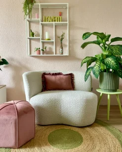 Pouf WISHEK Velluto Rosa