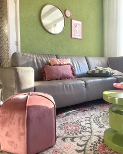 Pouf WISHEK Velluto Rosa