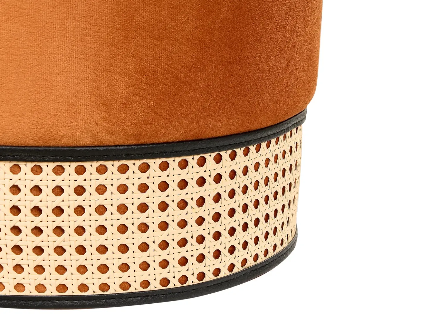 Pouf YANKTON Velluto Arancione