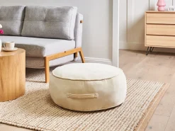 Pouf YULLE Velluto Beige chiaro