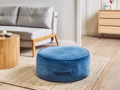 Pouf YULLE Velluto Blu