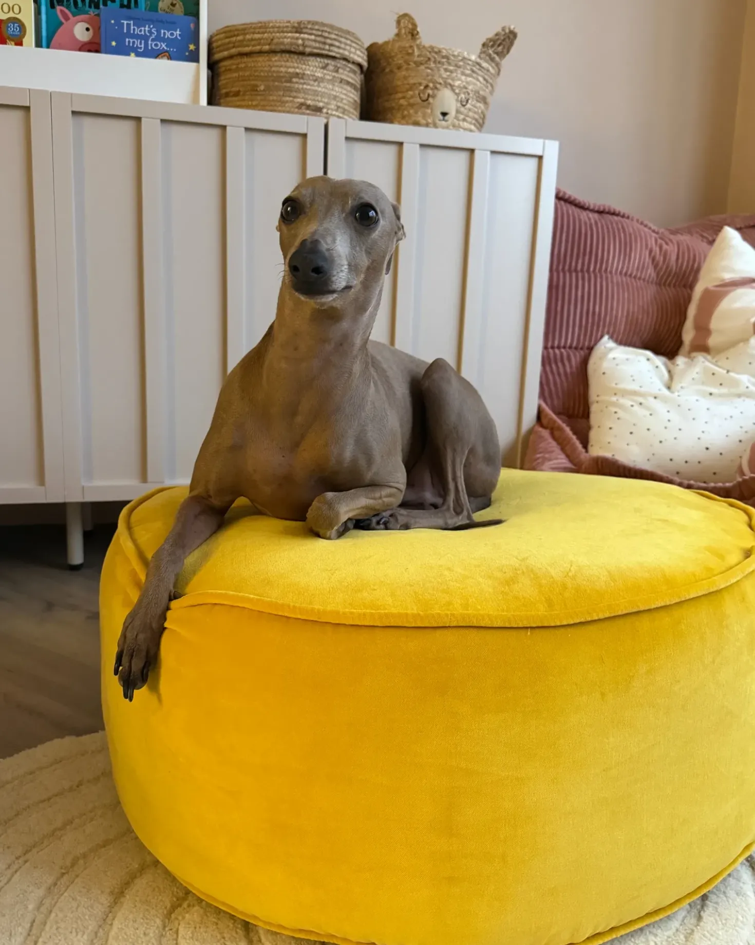 Pouf YULLE Velluto Giallo