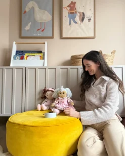 Pouf YULLE Velluto Giallo