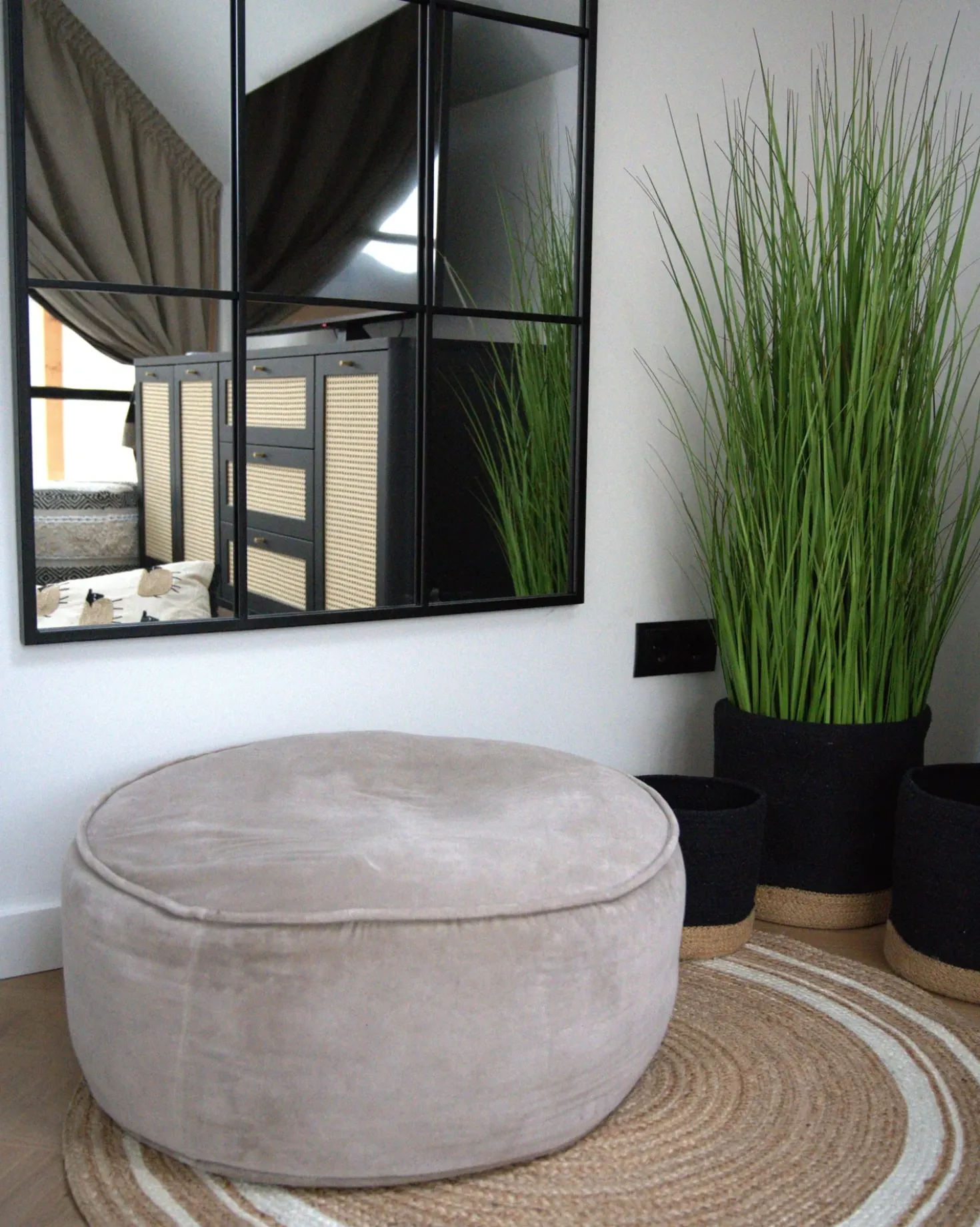 Pouf YULLE Velluto Marrone chiaro