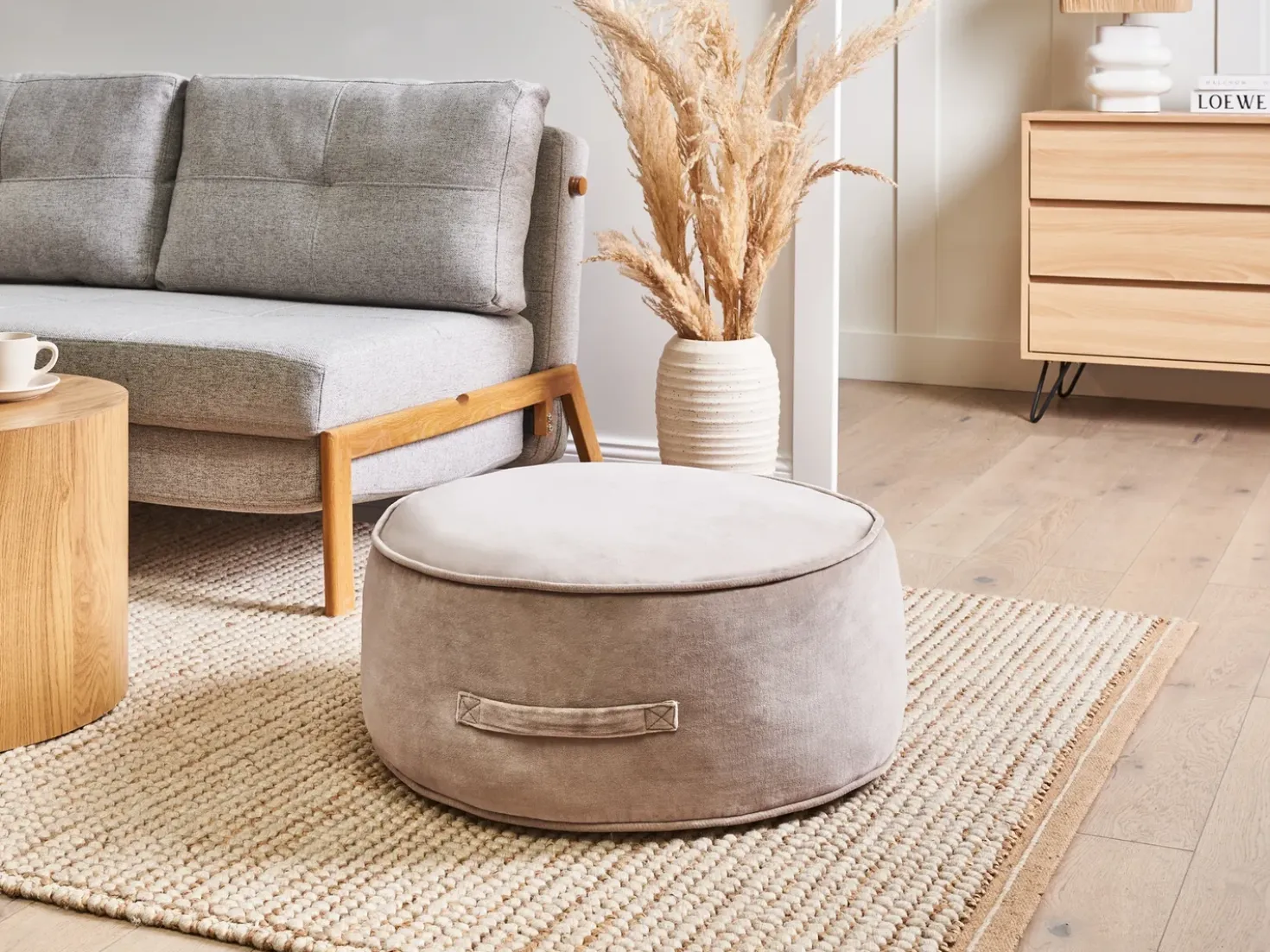 Pouf YULLE Velluto Marrone chiaro