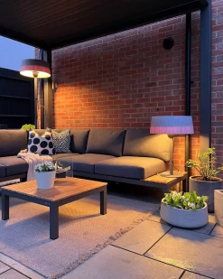 Riscaldatore a infrarossi da patio a piantana OLLERIA 1500 W Grigio