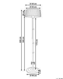 Riscaldatore a infrarossi da patio a piantana VARAZZE 1500 W Nero