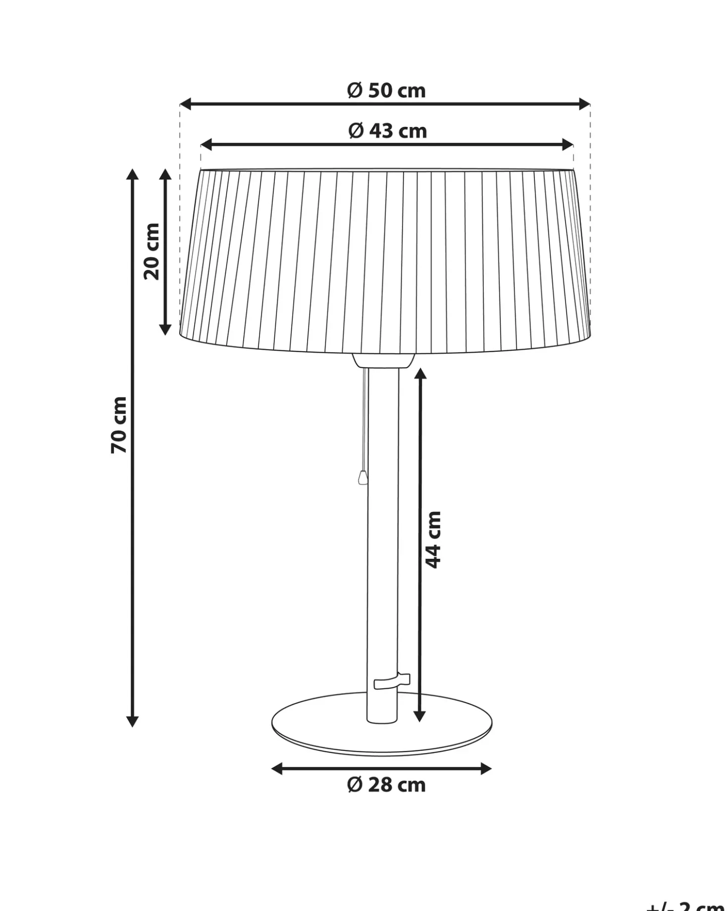 Riscaldatore a infrarossi da patio a piantana OLLERIA 1500 W Nero