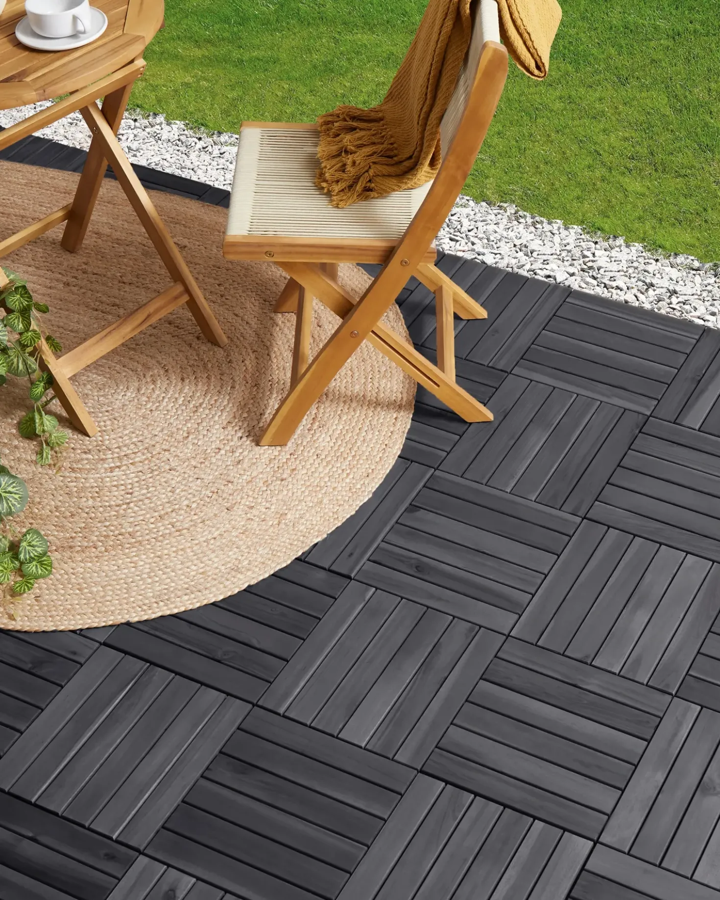 Rivestimenti e piastrelle da esterno ACCETTURA Legno di acacia certificato Grigio
