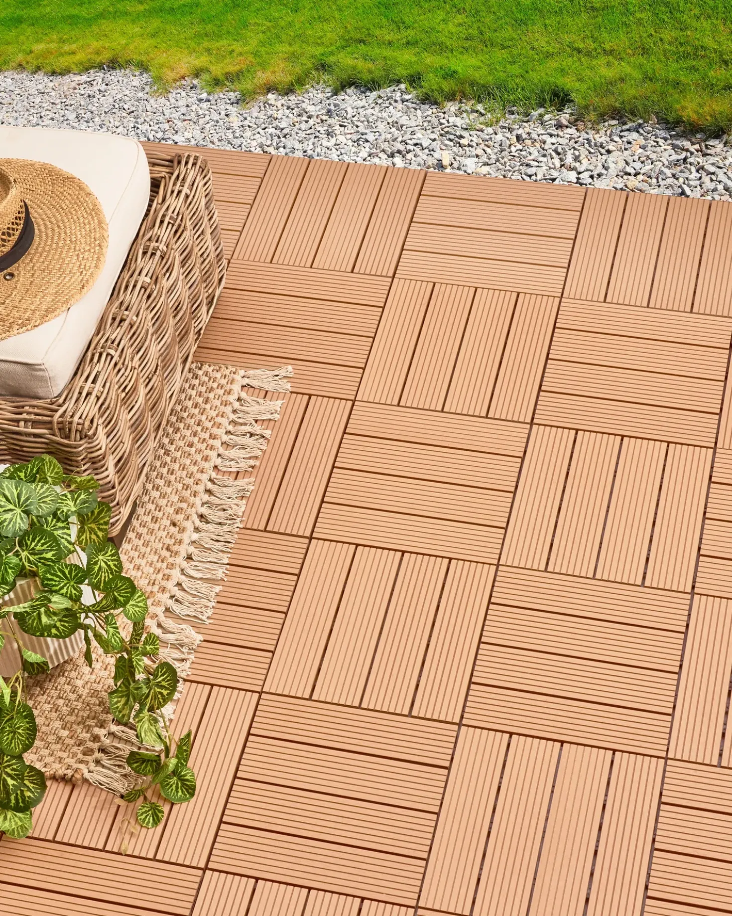 Rivestimenti e piastrelle da esterno ATELETA Composito legno-plastica (WPC) Marrone chiaro