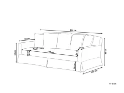 Rivestimento per divano a 3 posti GILJA Bianco sporco