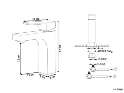 Rubinetteria per lavabo IRUPU Ottone Argento