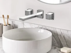 rubinetto miscelatore da parete per lavabo PAILON Ottone Argento