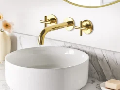 rubinetto miscelatore da parete per lavabo KAIETEUR Ottone Oro