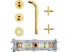 rubinetto miscelatore da parete per lavabo KAIETEUR Ottone Oro
