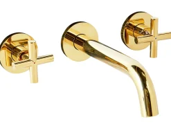rubinetto miscelatore da parete per lavabo KAIETEUR Ottone Oro