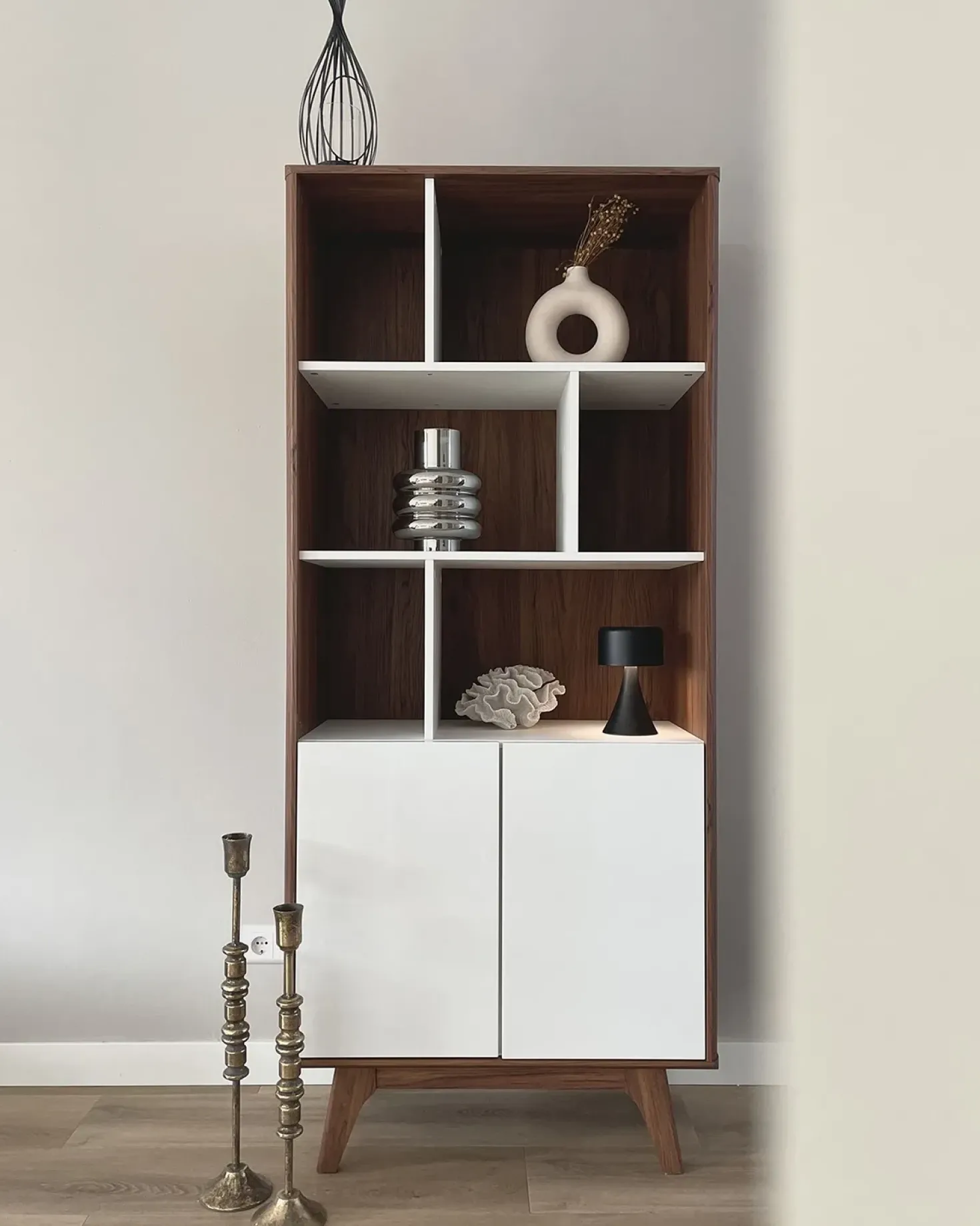 Scaffale COLUMBUS 182 cm Marrone/Bianco