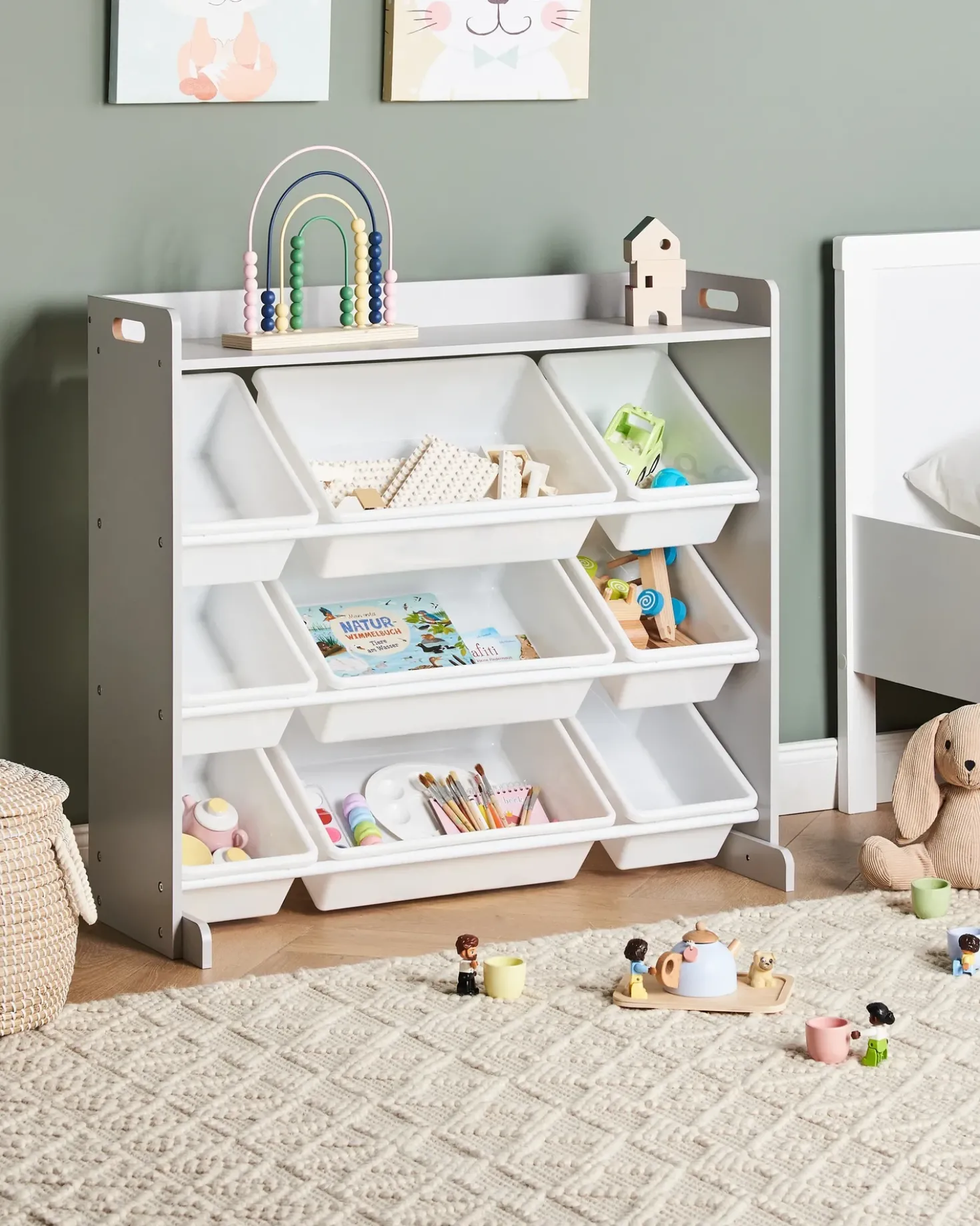 Scaffale con 9 contenitori COLLIE 78 cm Grigio