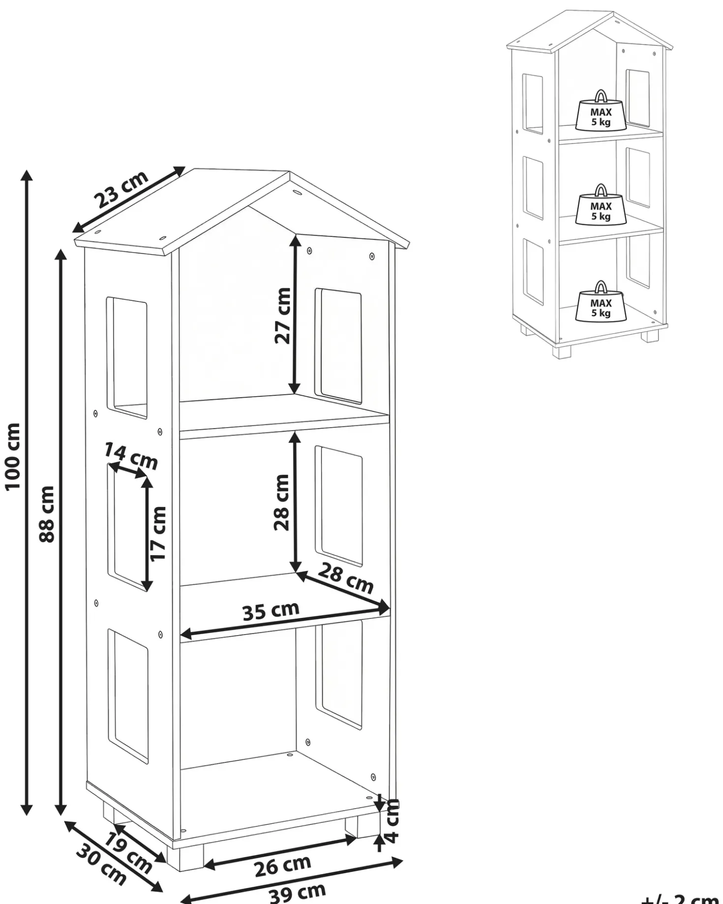 Scaffale GLENORIE 100 cm Bianco