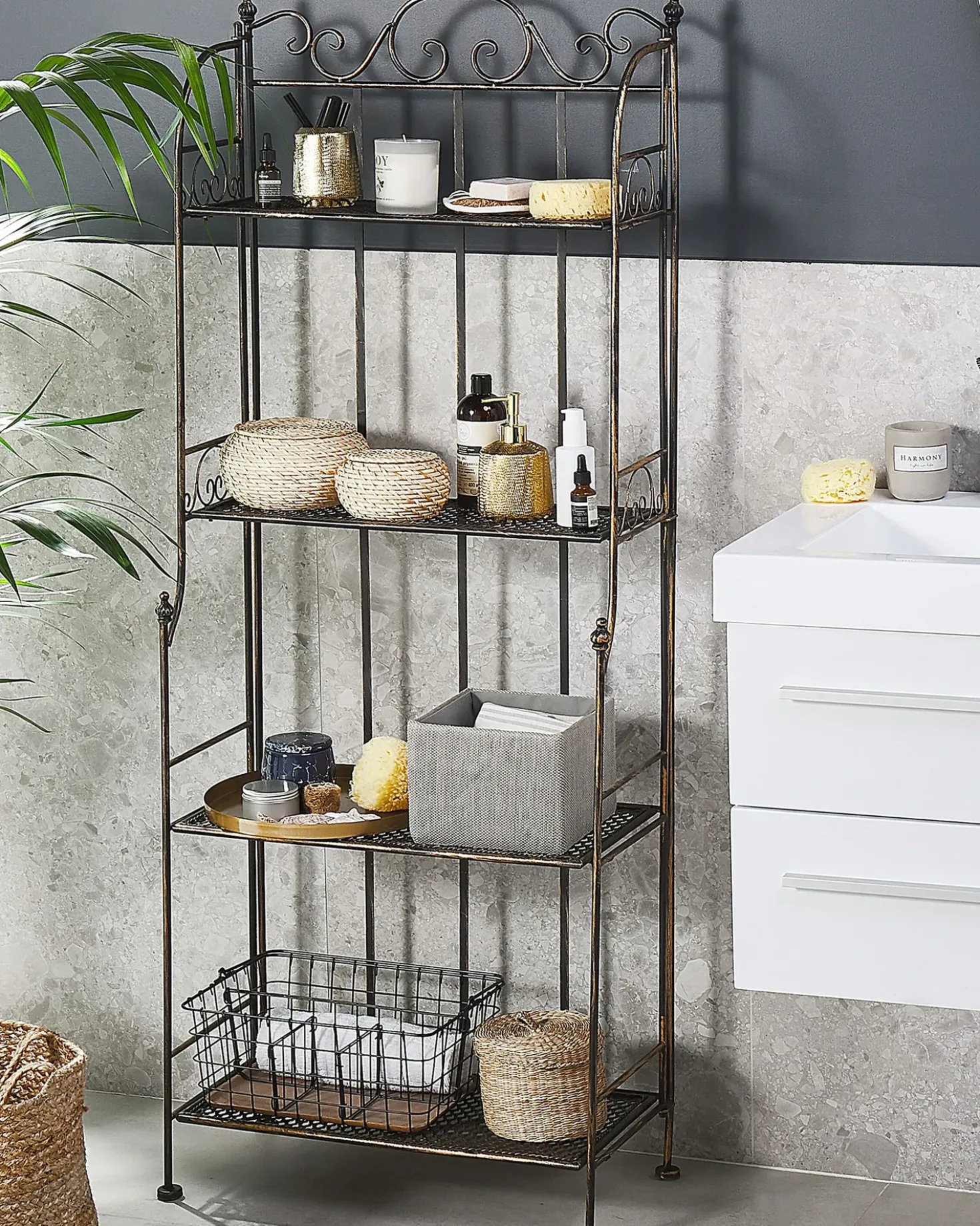Scaffale ISERNIA Metallo 61 cm 29 cm Nero