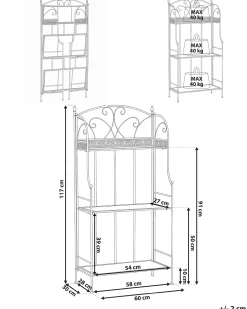 Scaffale VILLADOSE Metallo 60 cm 30 cm Nero