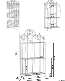 Scaffale VISANO Metallo 59 cm 30 cm Nero