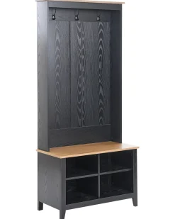Scarpiera con appendiabiti DURACK Nero/Marrone chiaro