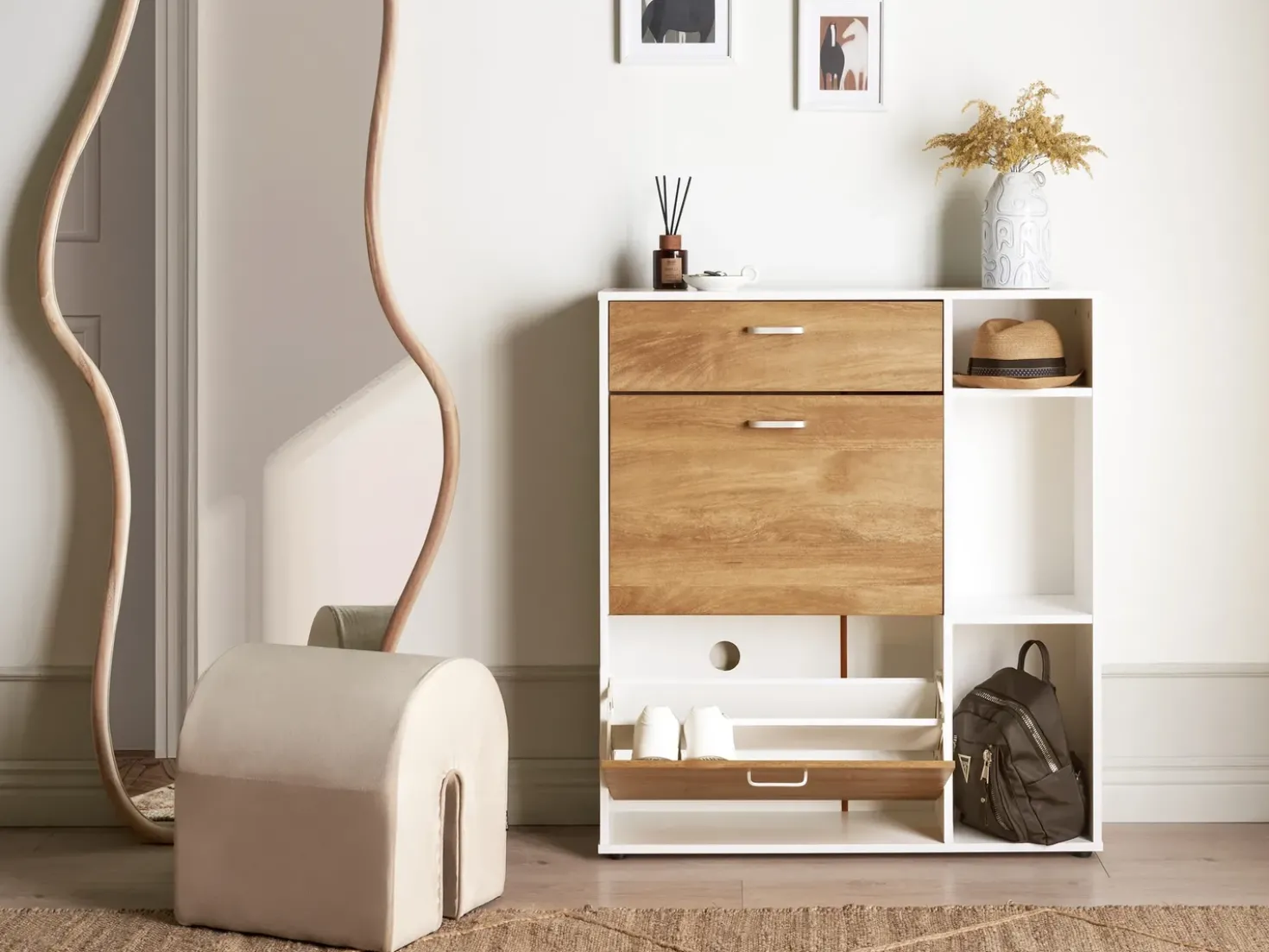 Scarpiera MACKAY Marrone chiaro/Bianco